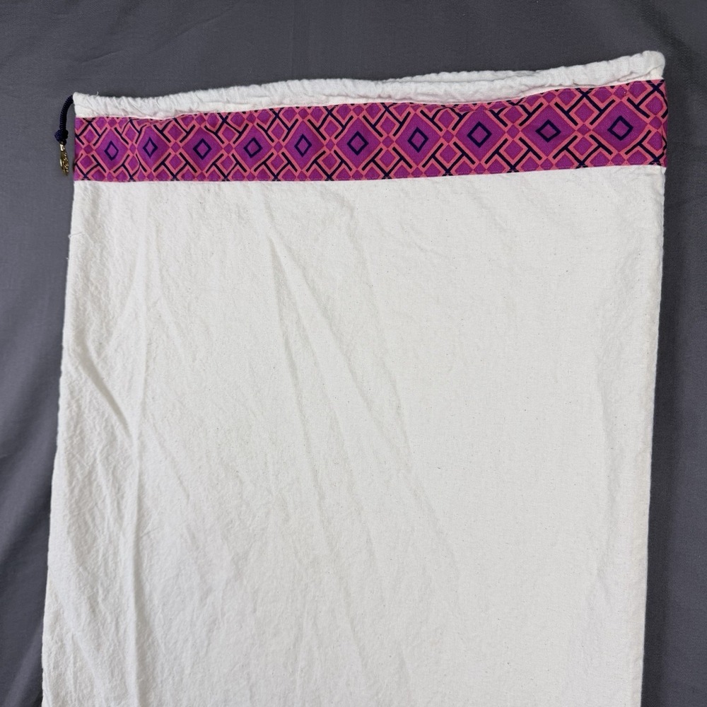 Tory Burch Women's Designer Geometric Logo Dustbag White Pink Purple